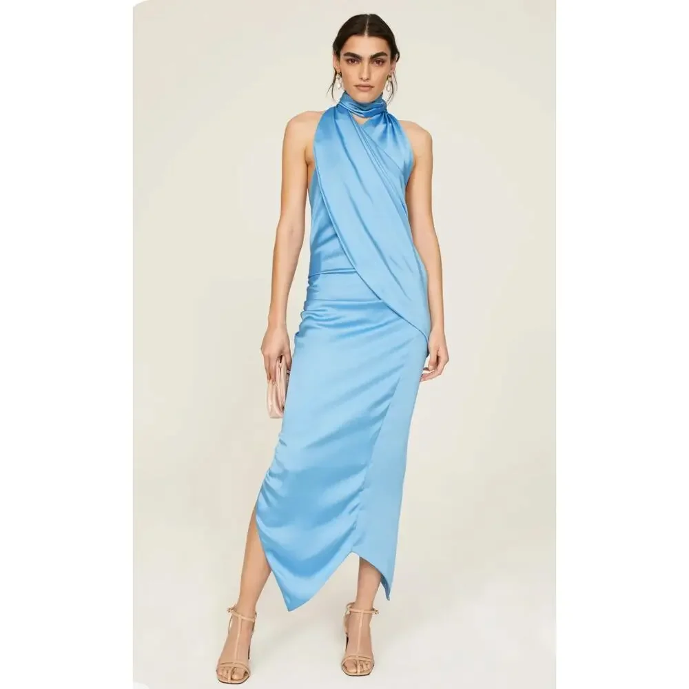 ARIAS NEW YORK Blue Asymmetrical Dress